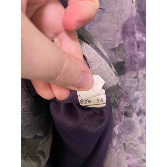 Vintage Dressbarn Women's Purple Floral Boho Midi Skirt Size 14 - Picture 8 of 9
